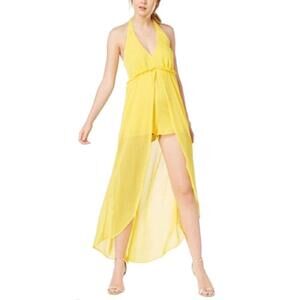 Material Girl Juniors Halter Romper With Sheer Overlay Maxi Skirt Size M